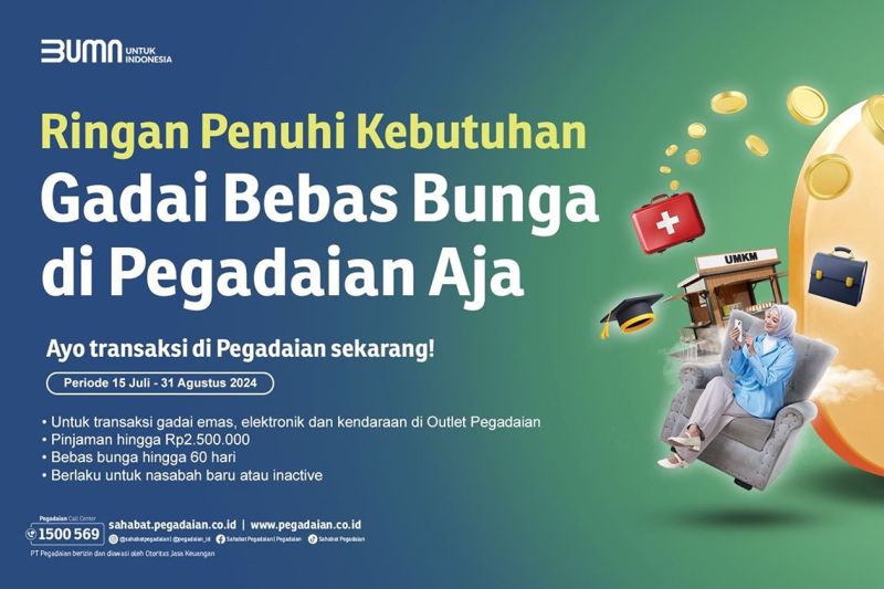 Pegadaian hadirkan program Gadai Bebas Bunga sambut HUT ke-79 RI 