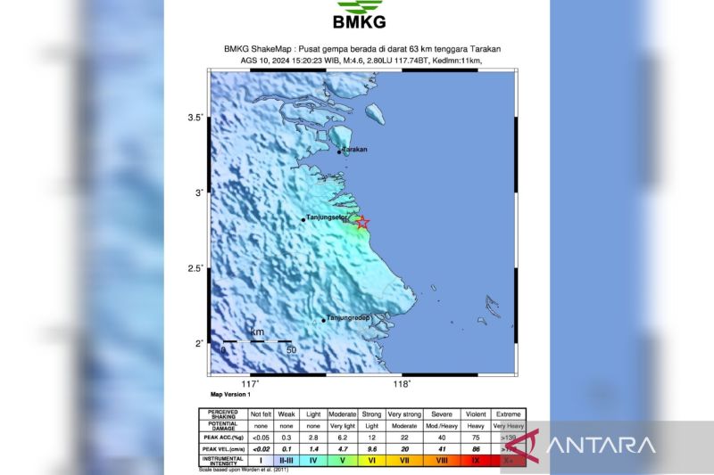 Warga Kaltara dikejutkan getaran gempa bumi tektonik 