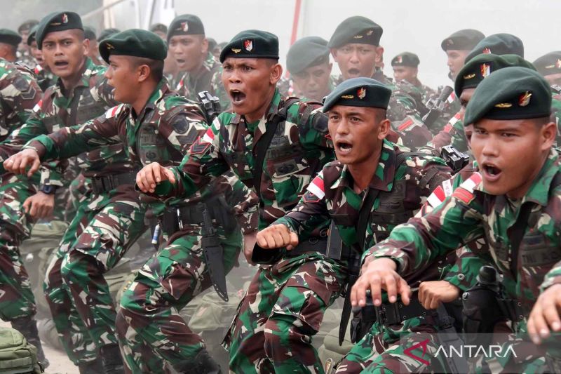 Begini cara TNI menyambut kedatangan Satgas Raider Pamtas RI-Papua Nugini