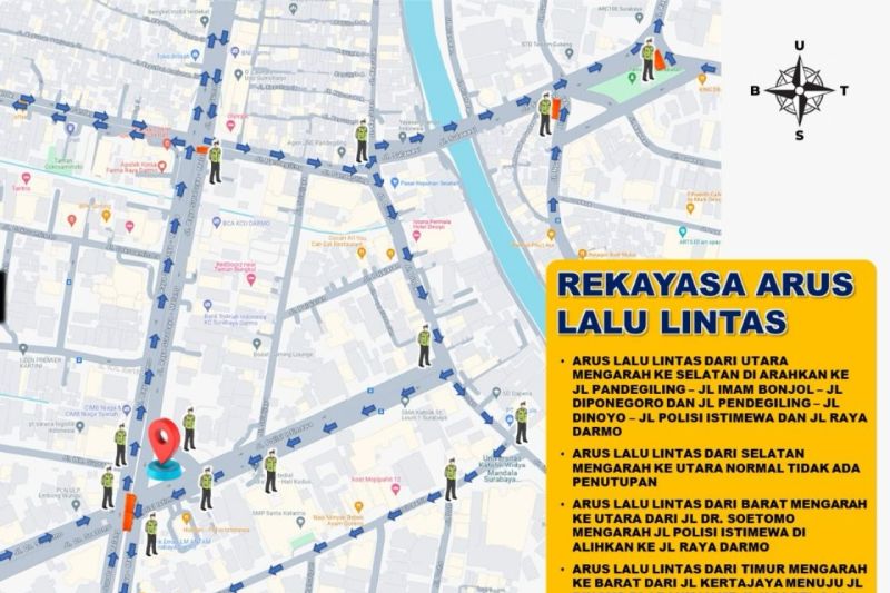 Polrestabes Surabaya rekayasa lalu lintas saat Hari Juang Polri