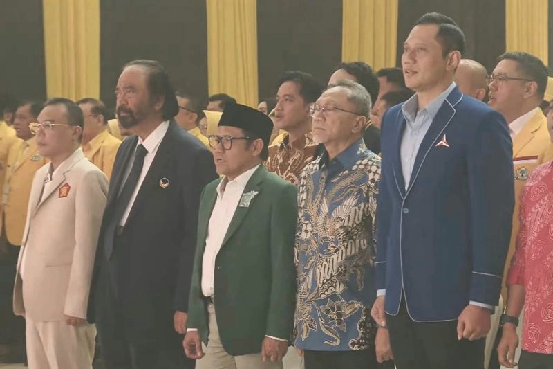 Ketum partai KIM hadiri penutupan Munas Golkar yang dihadiri Jokowi