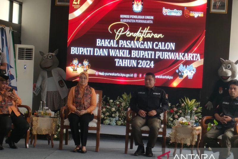 Pasangan Anne Ratna Mustika-Budi Hermawan daftar ke KPU Purwakarta