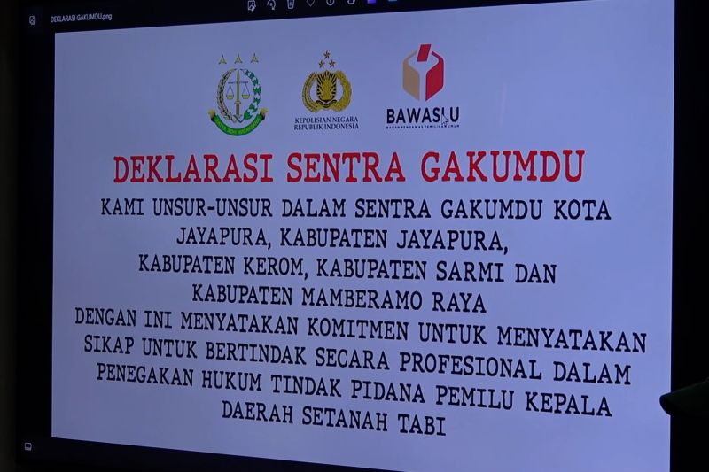 Gakkumdu Tanah Tabi deklarasi penegakan hukum Pilkada