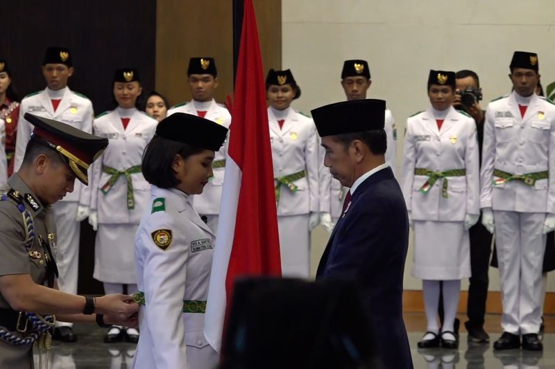 Pertama kali Presiden kukuhkan paskibraka tingkat nasional di IKN