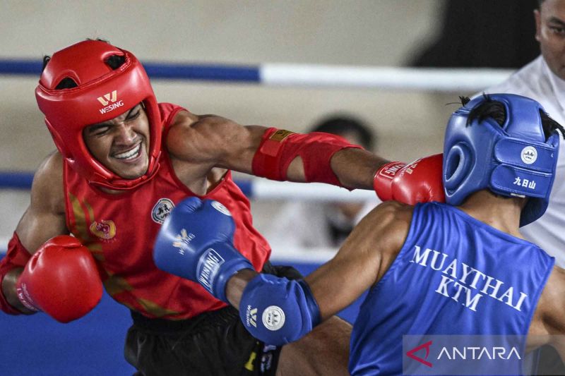 PON XXI Aceh-Sumut: Atlet muaythai Papua Oskar Silvester Piuw malaju ke semifinal kelas 71 kg putra