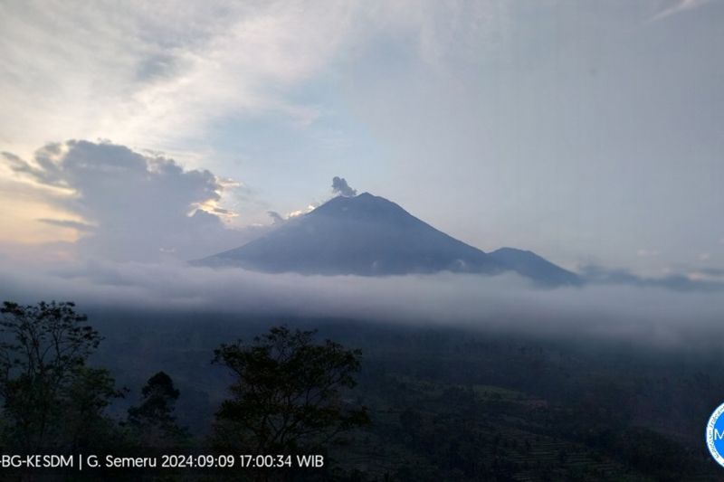 Gunung Semeru erupsi dengan tinggi letusan 600 meter