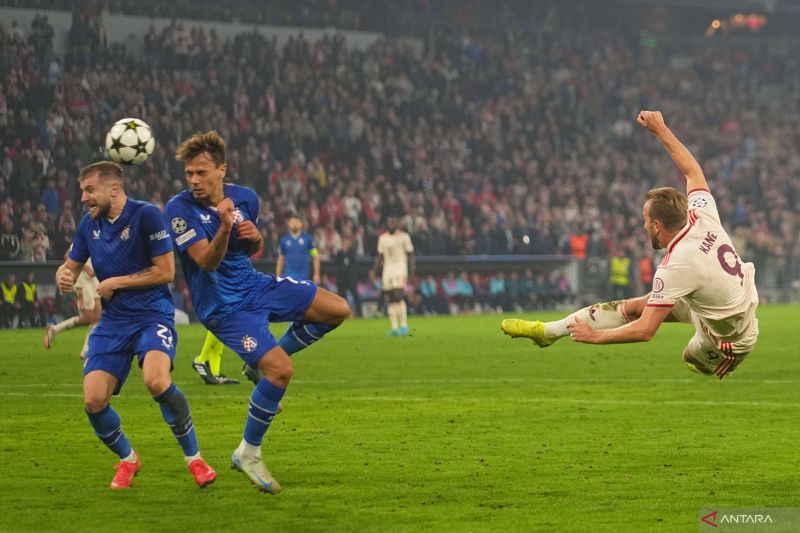 Liga Champions : Harry Kane cetak tiga gol penalti, Bayern Munich gasak Dinamo Zagreb 9-2