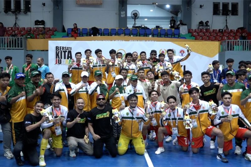 Ada drama saat tim futsal putra Kaltim rebut medali emas lawan Jatim