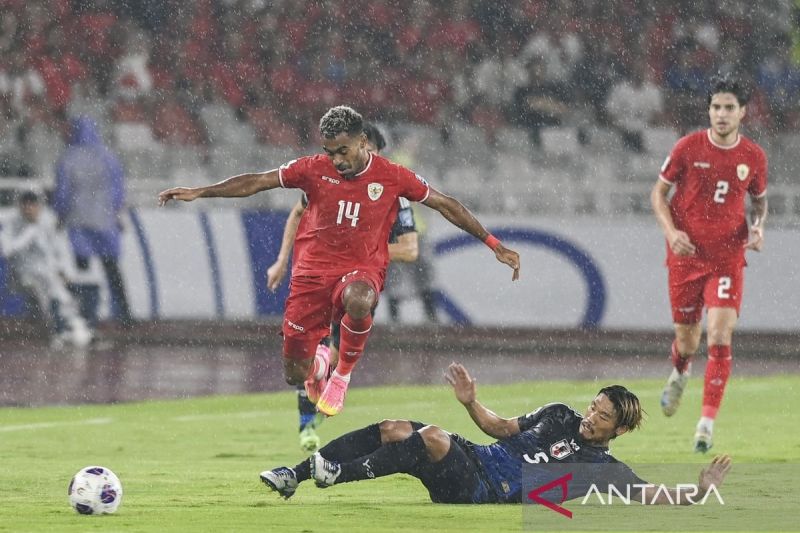 Timnas Indonesia tertinggal 0-2 dari Jepang pada babak pertama