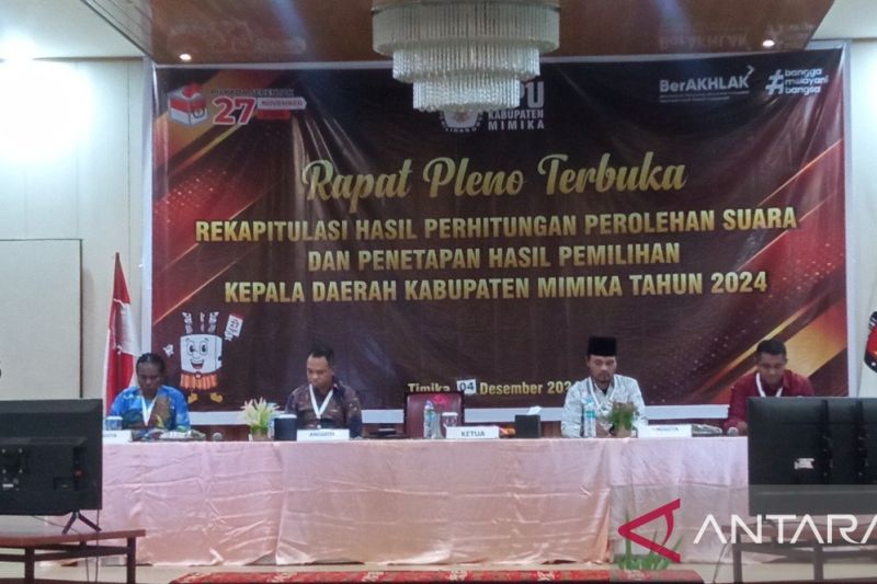 KPU Mimika gelar rapat pleno terbuka pilkada hingga 6 Desember 2024