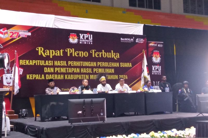 KPU Mimika tetapkan rekapitulasi suara hasil pilkada 2024