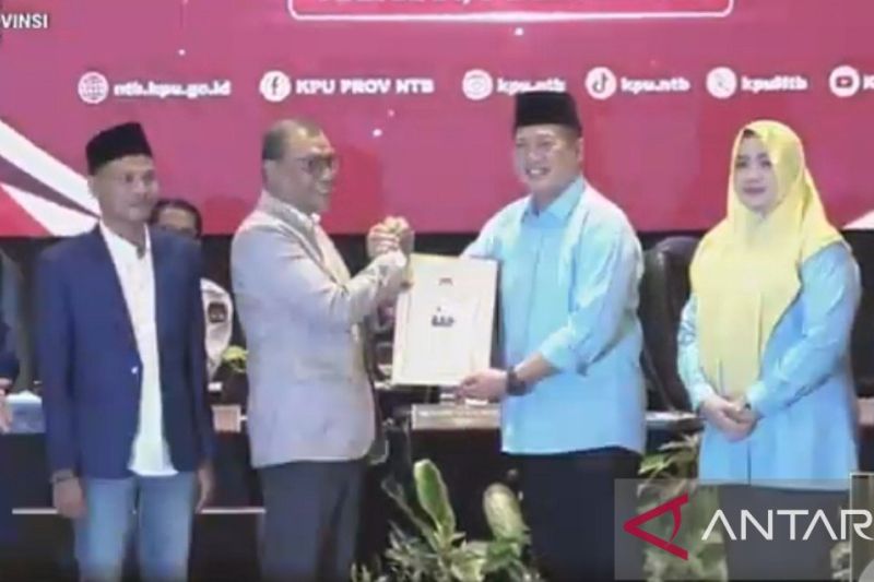 KPU tetapkan Iqbal-Dinda Gubernur-Wagub Terpilih NTB periode 2025-2030