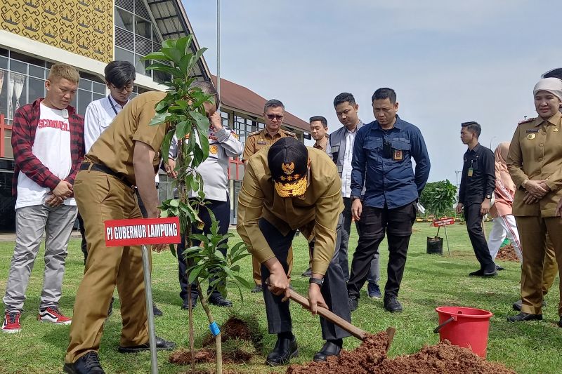 tol-bakter-gandeng-pemprov-lampung-tanam-ratusan-pohon-di-area-tol