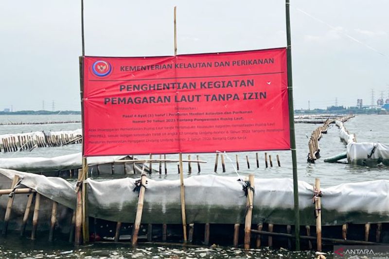 KKP awasi pembongkaran mandiri pagar laut dilakukan PT TRPN di Bekasi 