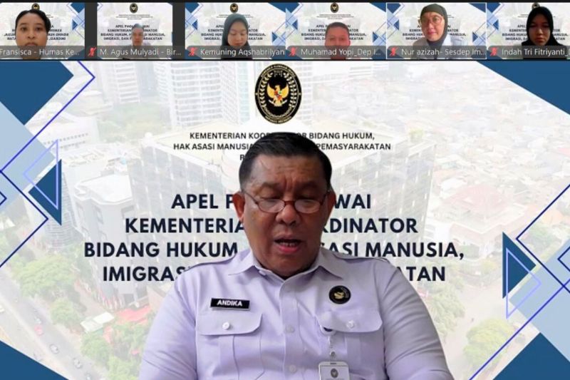 Kemenko Kumham Imipas gelar apel virtual perdana sesuaikan pola kerja