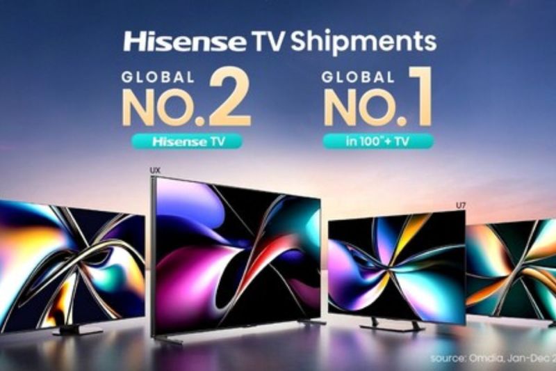 Hisense TV Pertahankan Peringkat No.2 di Dunia dan Pimpin Segmen Pasar TV 100 Inci di Dunia