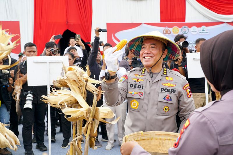 irwasum-polri-dan-wamentan-panen-jagung-serentak-di-kabupaten-madiun