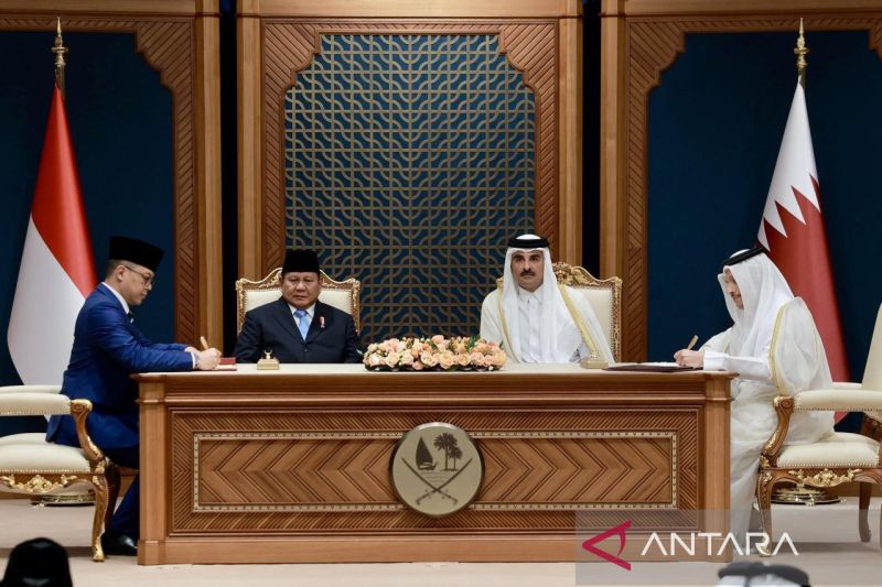 Prabowo-Emir Qatar saksikan penandatanganan MoU strategis RI-Qatar