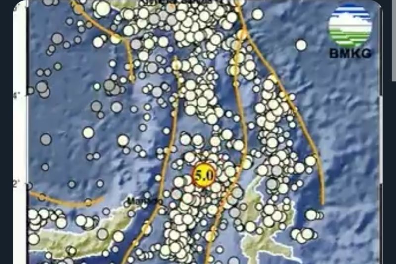 Gempa magnitudo 5,0 guncang Halmahera Barat, tidak timbulkan tsunami