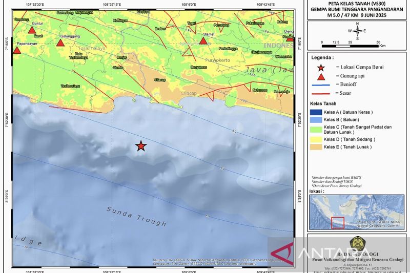 Badan Geologi paparkan analisis gempa 5,0 magnitudo di Pangandaran