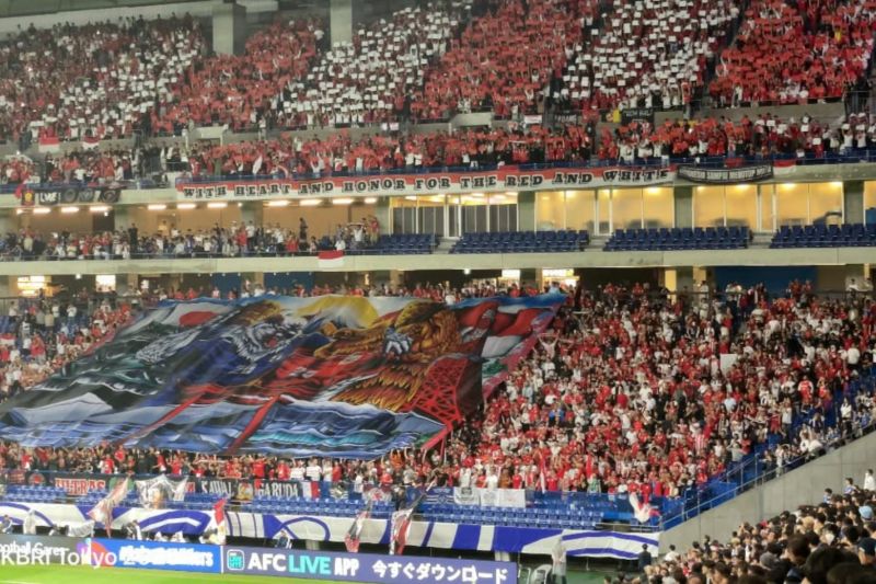 Ribuan suporter Garuda dukung Timnas Indonesia di Jepang dengan tertib