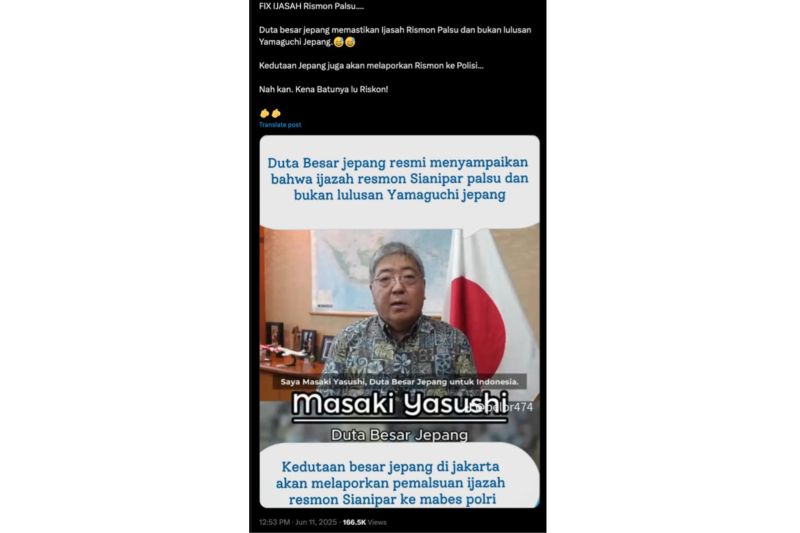 Kedubes Jepang: Konten soal Dubes Masaki di medsos adalah hoaks