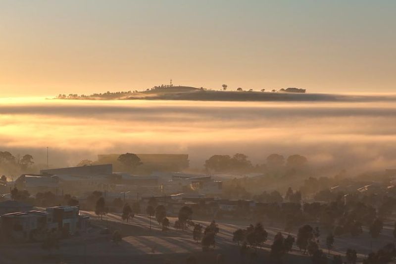 Menikmati pemandangan musim dingin di Canberra, Australia