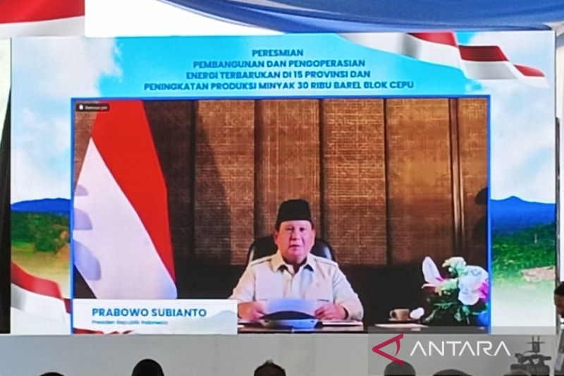 Prabowo resmikan operasional dan pembangunan PLTP-PLTS di 15 provinsi