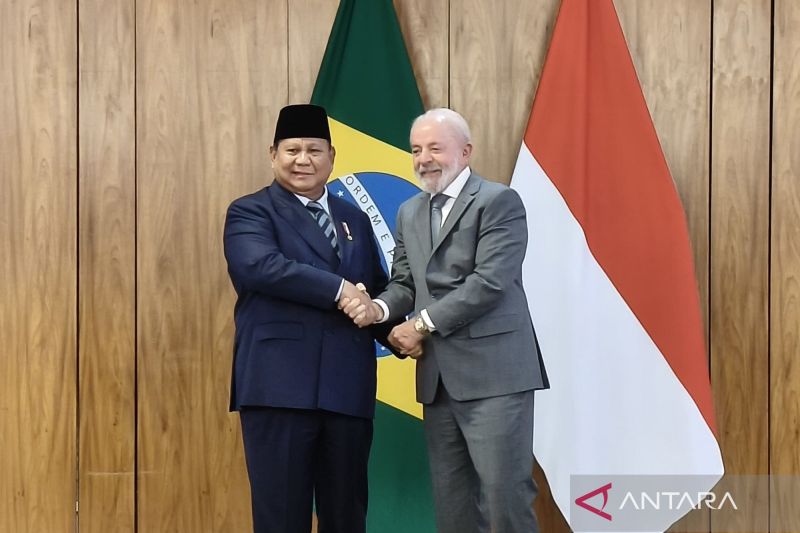 Presiden Prabowo Subianto bertemu Lula da Silva di Istana Kepresidenan Brasil