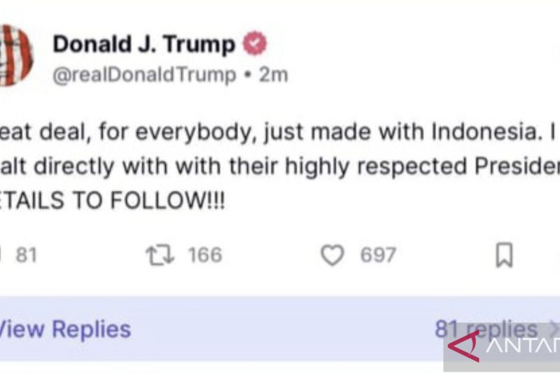 Trump umumkan kesepakatan besar dengan Presiden Prabowo