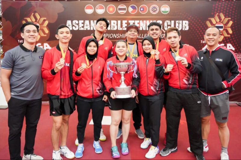 Klub tenis meja Arwana Jaya raih gelar di kejuaraan antarklub ASEAN