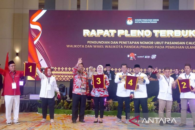 KPU Pangkalpinang tetapkan nomor urut peserta Pilkada Ulang 2025