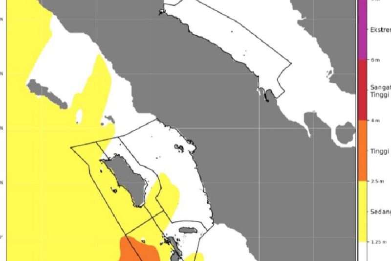 Waspada gelombang 4 meter di Samudera Hindia barat Nias 11-14 Agustus