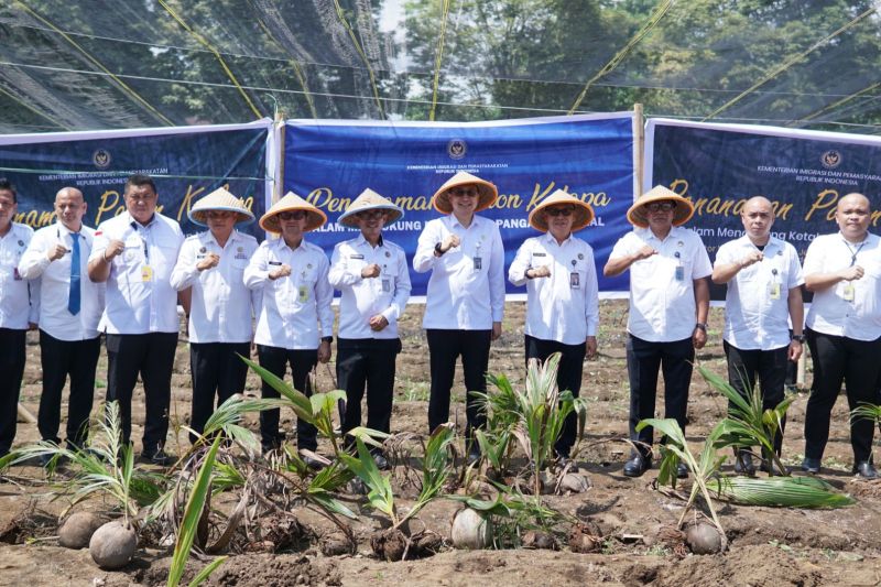 imigrasi-sulut-tanam-200-bibit-kelapa-dukung-ketahanan-pangan