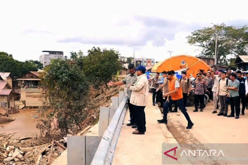 Prabowo cek langsung kayu gelondongan terbawa banjir di Aceh Tamiang