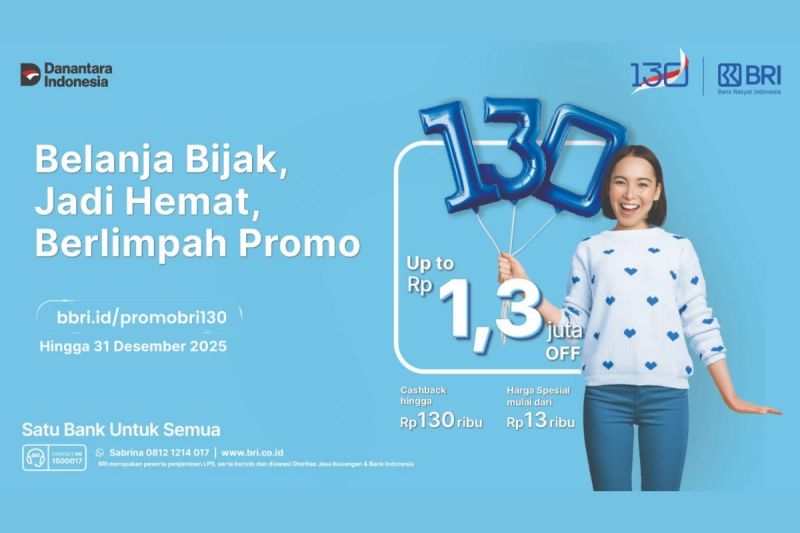 Manjakan nasabah di HUT ke-130, BRI tebar promo diskon spesial hingga suku bunga KPR 1,30 persen