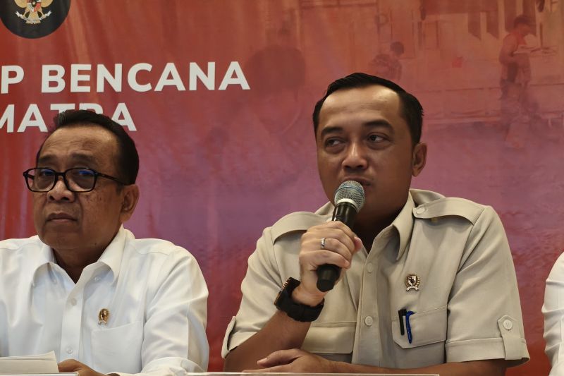 Pimpin konferensi pers, Mensesneg sampaikan pemulihan aktual Sumatera