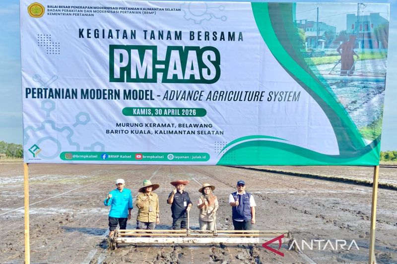 brmp-kalsel-tanam-perdana-pm-aas-percepat-modernisasi-pertanian