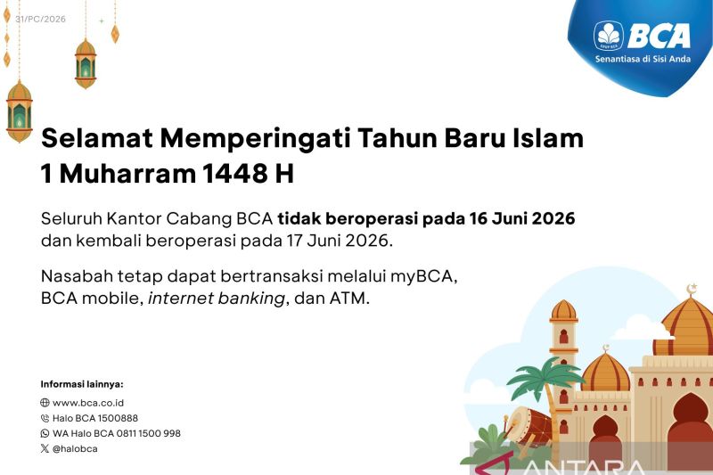 bca-sesuaikan-jadwal-operasional-pada-libur-tahun-baru-islam-2026