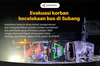 Evakuasi korban kecelakaan bus di Subang
