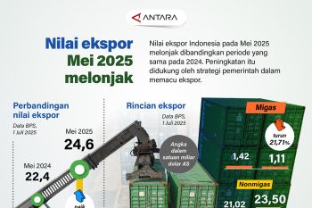 Nilai ekspor Mei 2025 melonjak