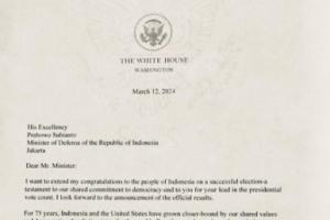 Ini Isi Surat Ucapan Selamat dari Presiden Biden untuk Prabowo 