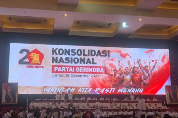 Prabowo Hadiri Rakornas Partai Gerindra di JIExpo Kemayoran