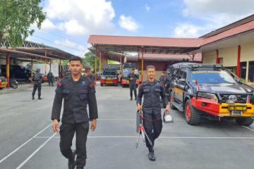Jibom Brimob Polda Riau Patroli dan Antisipasi Ancaman Bom Di Objek Vital Pelaksanaan Pemilu 2024