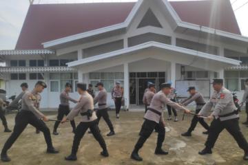 Polres Inhu Latih Personel Pengamanan KPU dan Gudang Logistik