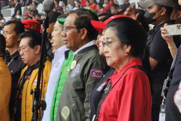 Tiba di Lokasi Kampanye Akbar Ganjar-Mahfud di GBK, Megawati Dapat Teriakan Dukungan Tegakan Demokrasi dari Massa