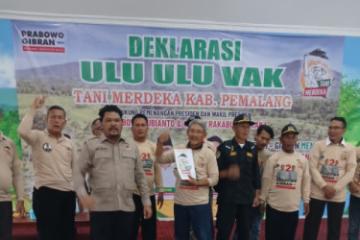 Petugas Pembagi Air Petani di Kabupaten Pemalang Deklarasi Dukung Prabowo-Gibran