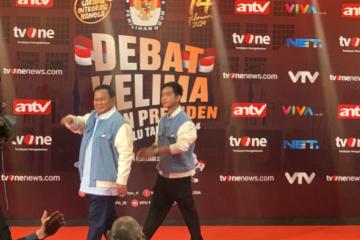 Pasangan Capres-Cawapres 02, Prabowo-Gibran Tiba di Lokasi Debat Kelima