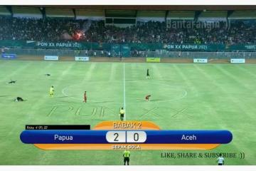Kalahkan Aceh 2-0, Sepakbola Papua Raih Emas